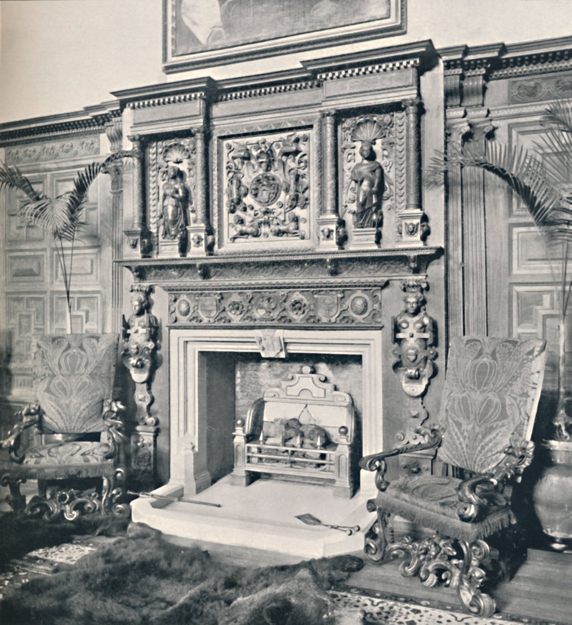 Camino nella Grande Sala, Castle Ashby, Northampton, 1927 da Unbekannt