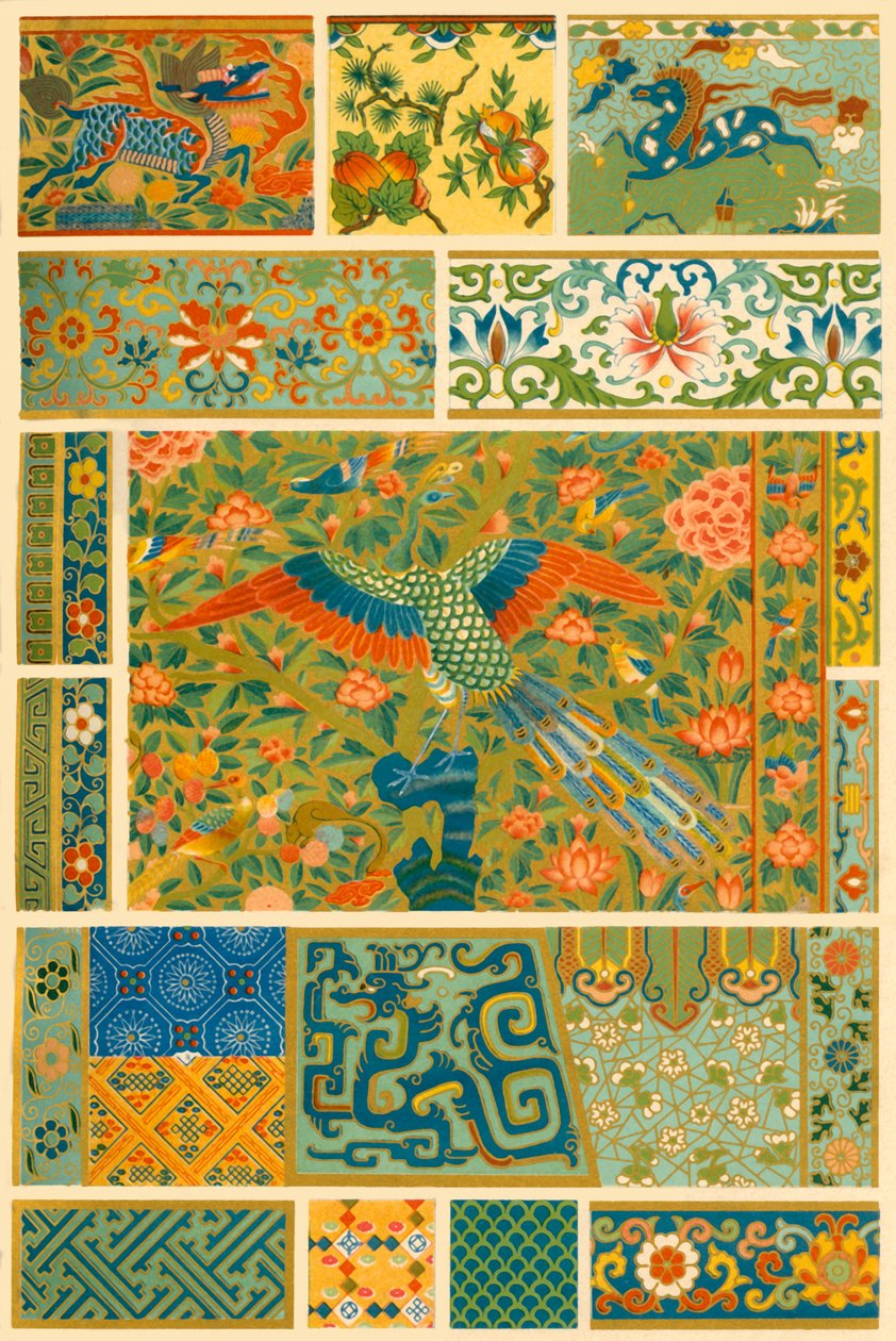 Pittura cinese, tessitura, ricamo e cloisonné, 1898 da Unbekannt