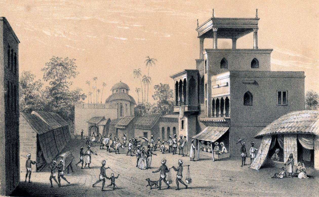 Strada di Chittapore, Calcutta, 1847 da Unbekannt