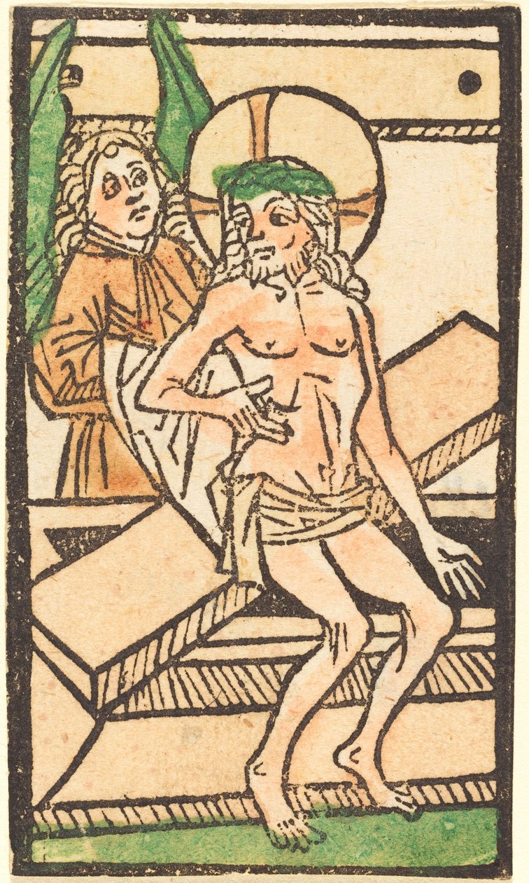 Cristo seduto sulla sua tomba con un angelo, c. 1470-1480 da Unbekannt
