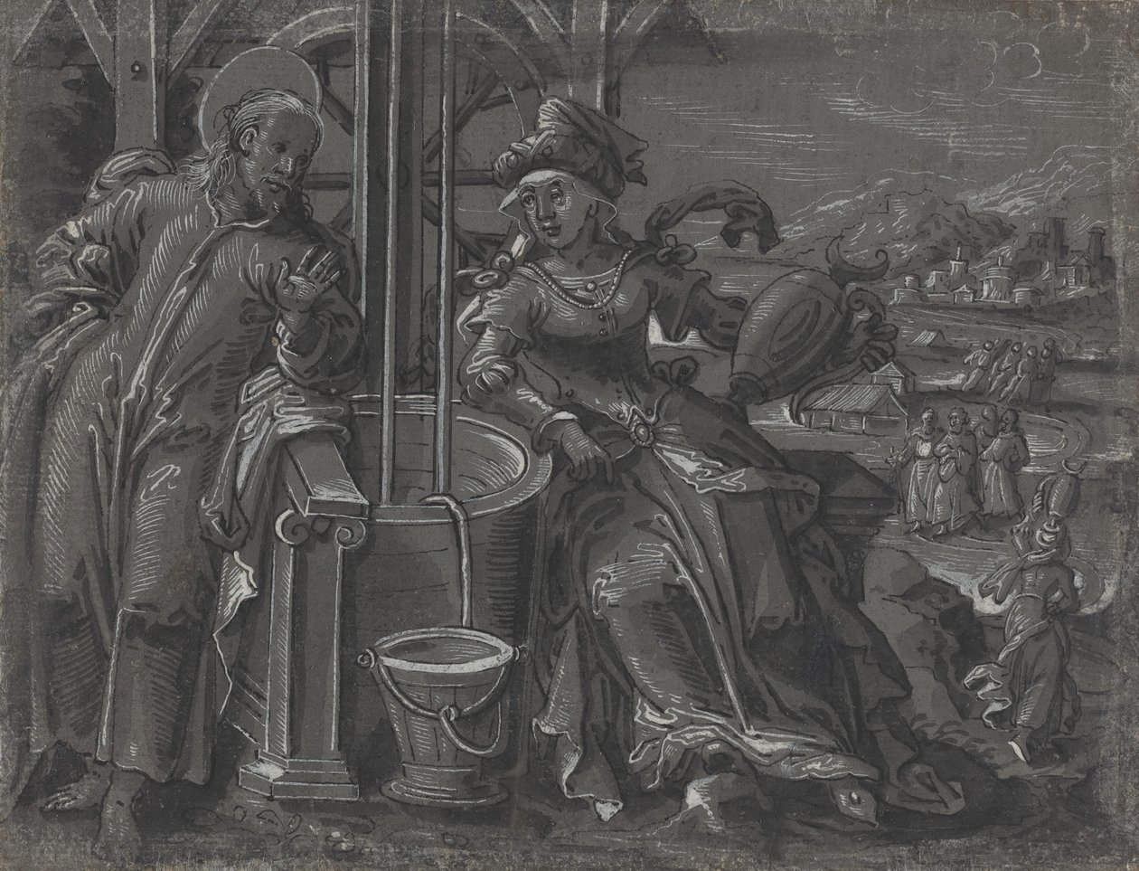 Cristo e la Donna di Samaria [verso], c. 1600 da Unbekannt