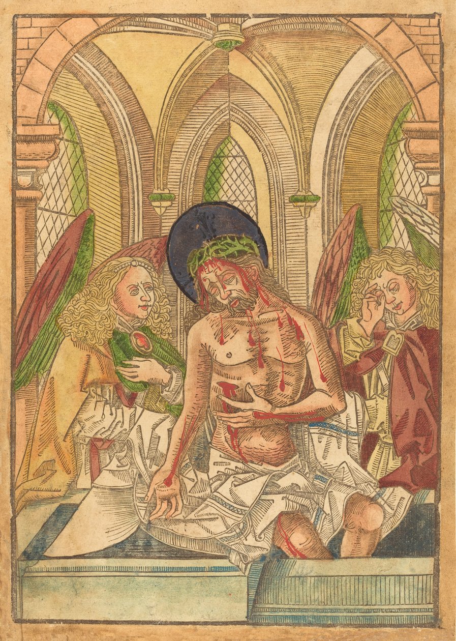 Cristo nel sepolcro con due angeli, 1490-1500 da Unbekannt