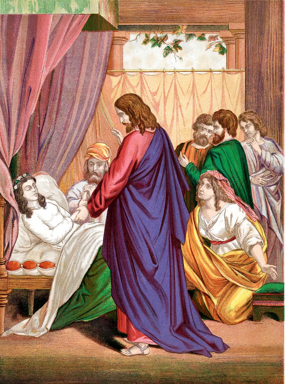 Cristo risuscita la figlia di Giairo, governatore della Sinagoga, dalla morte, metà XIX secolo da Unbekannt