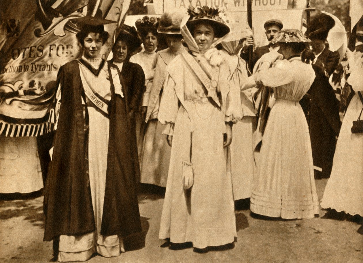 Christabel Pankhurst ed Emmeline Pethick-Lawrence, Hyde Park, Londra, 21 giugno 1908, 1933 da Unbekannt