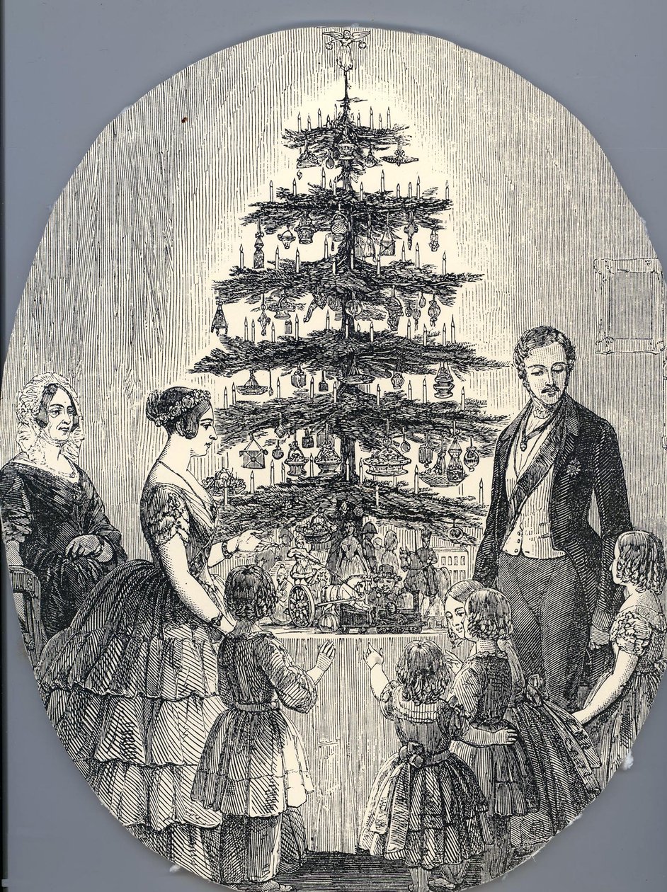 Natale con la Regina Vittoria, il Principe Alberto, i loro figli e la madre della Regina Vittoria, nel 1848 da Unbekannt