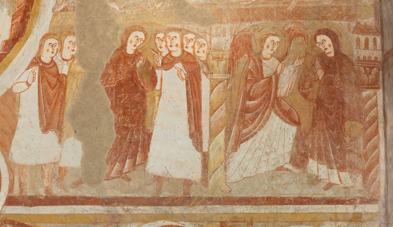 Chiesa (Église Saint-Martin). Interno. Affreschi. Parete ovest della navata (dettaglio) da Unbekannt