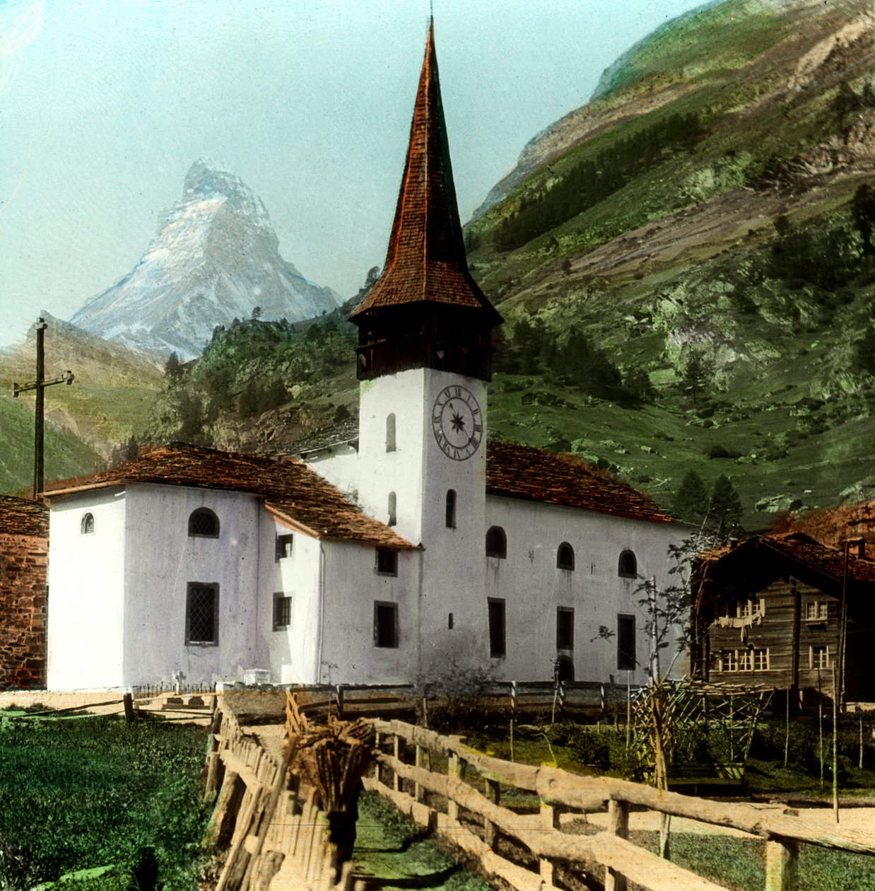 Chiesa e Cervino, Zermatt, Svizzera da Unbekannt