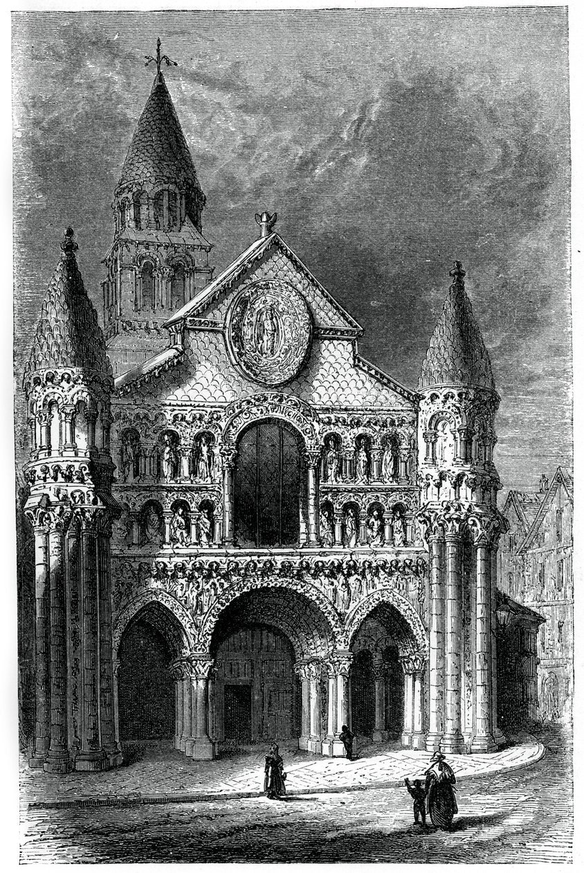 Chiesa di Notre Dame de la Grande, Poitiers, Francia, XII secolo, 1870 da Unbekannt