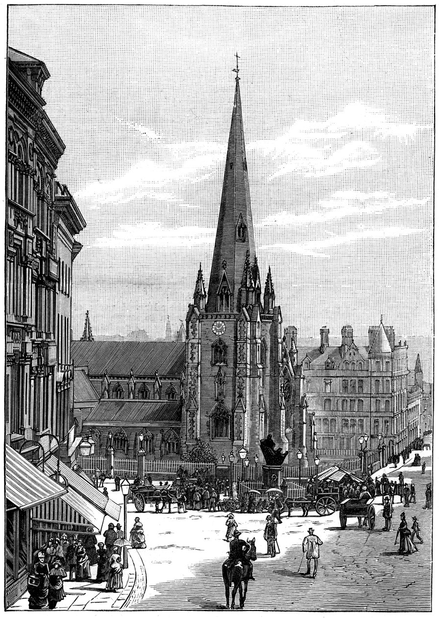 Chiesa di San Martino nel Bull Ring, Birmingham, West Midlands, 1887 da Unbekannt