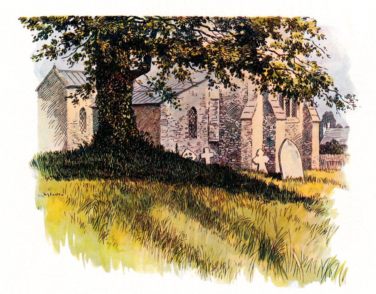 Cimitero a Tolpuddle che mostra la tomba di James Hammett, 1934 da Unbekannt