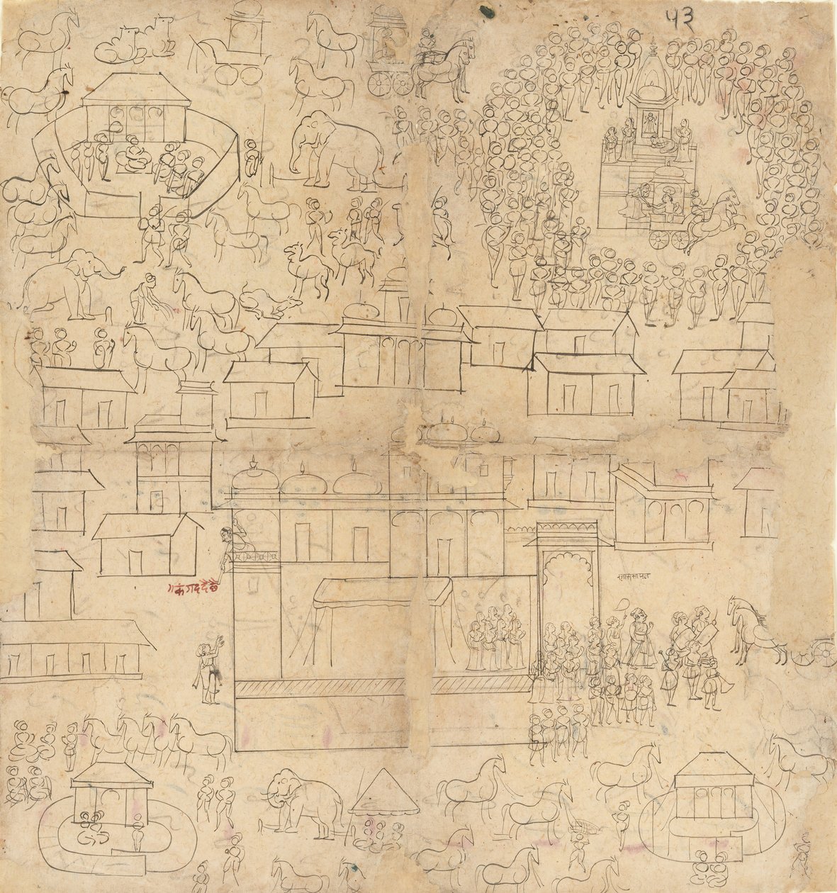 Veduta urbana, XVIII-XIX secolo da Unbekannt