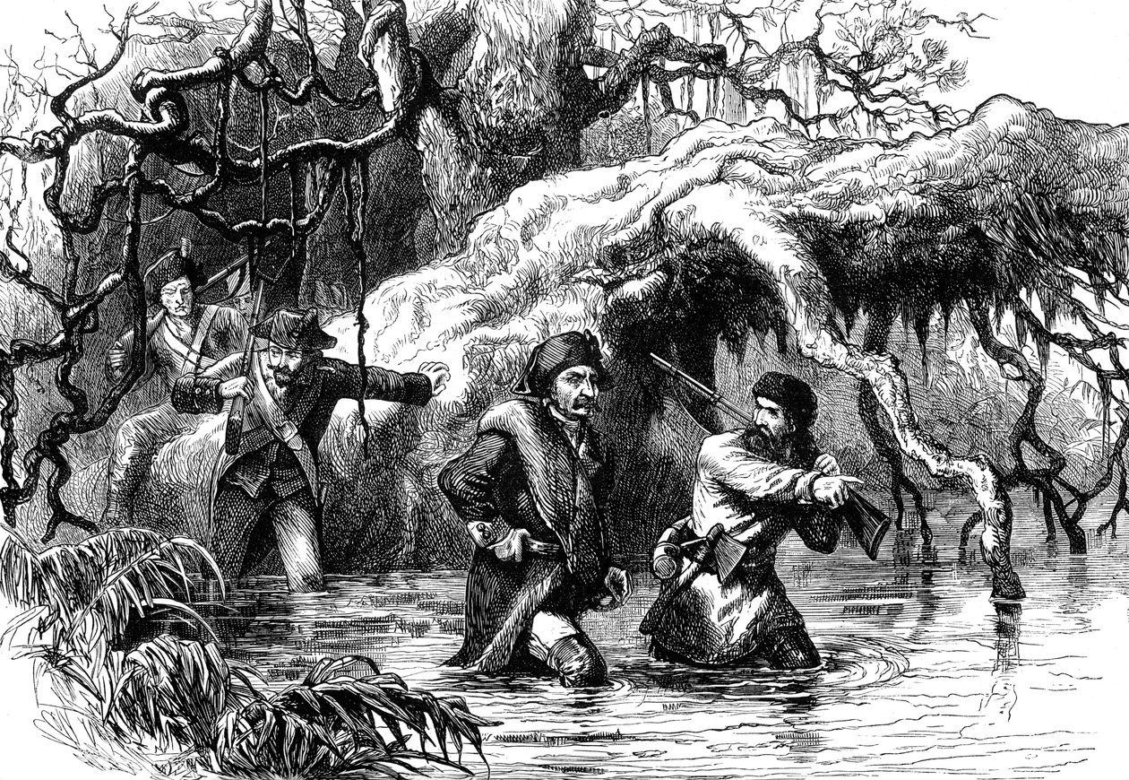 Clark e i suoi soldati attraversano il Wabash, c1778-1779 c1880 da Unbekannt