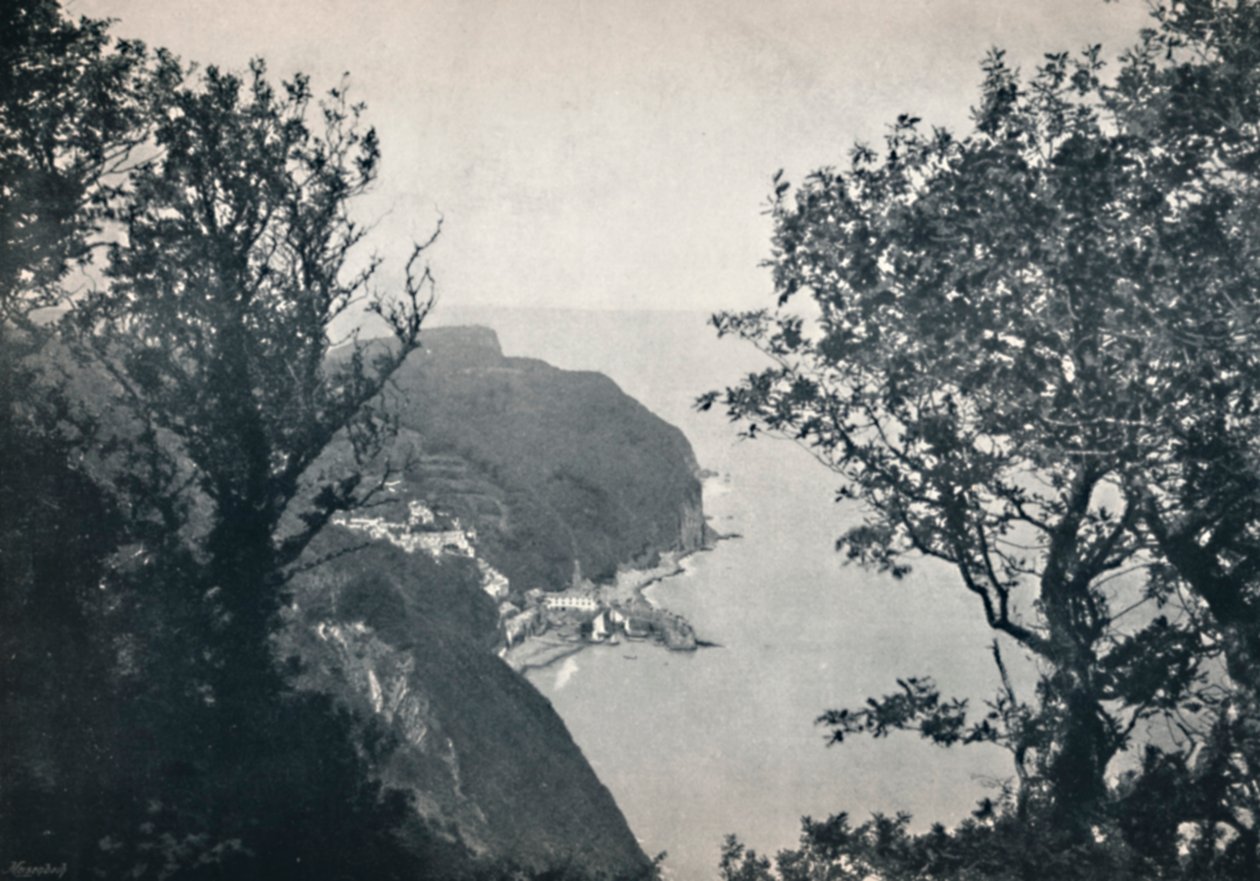 Clovelly - Vista da Hobby Drive, 1895 da Unbekannt