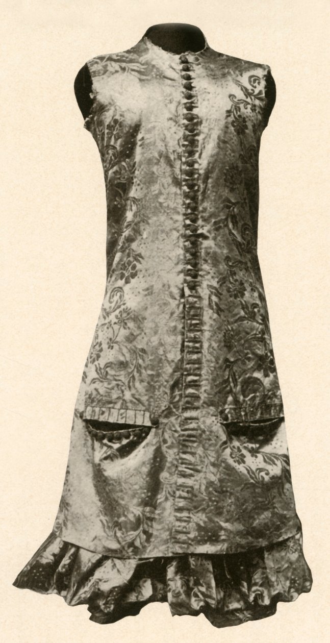Cappotto e pantaloni completi di seta fiorita rosso scuro, 1681, 1937 da Unbekannt