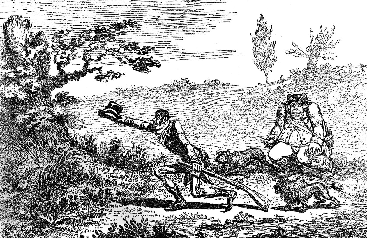 Sportivi Cockney trovano una lepre, 1800 da Unbekannt