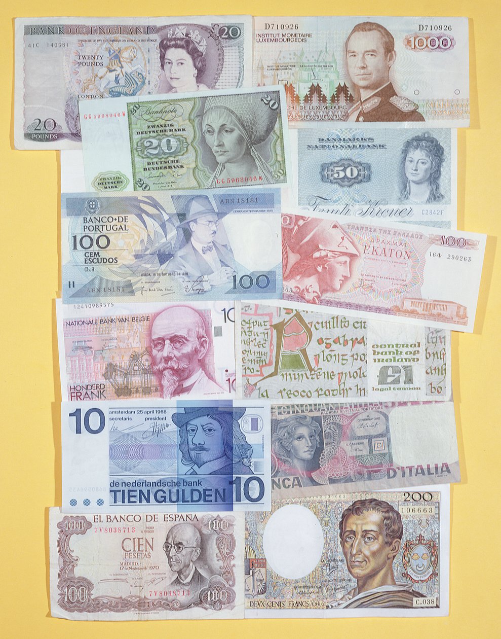 Collezione di banconote europee della fine del XX secolo da Unbekannt