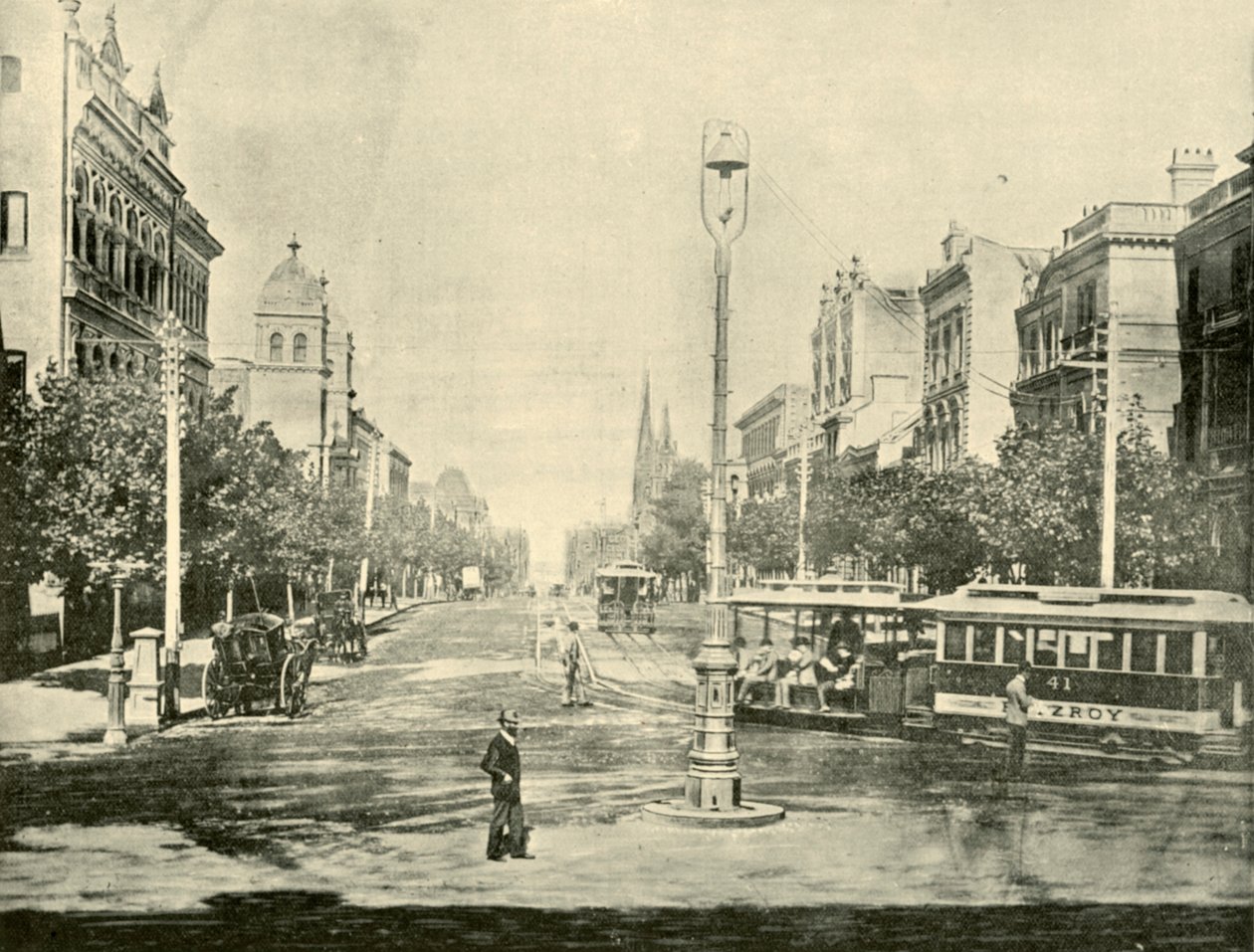 Collins Street, Melbourne, dai Treasury Buildings da Unbekannt