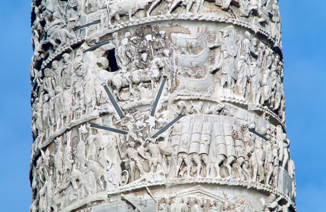 Colonna di Marco Aurelio, dettaglio, Piazza Colonna, Roma da Unbekannt