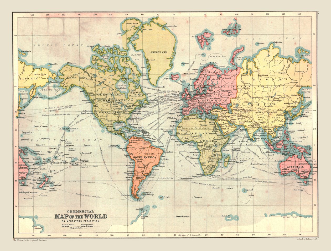 Mappa Commerciale del Mondo, 1902 da Unbekannt