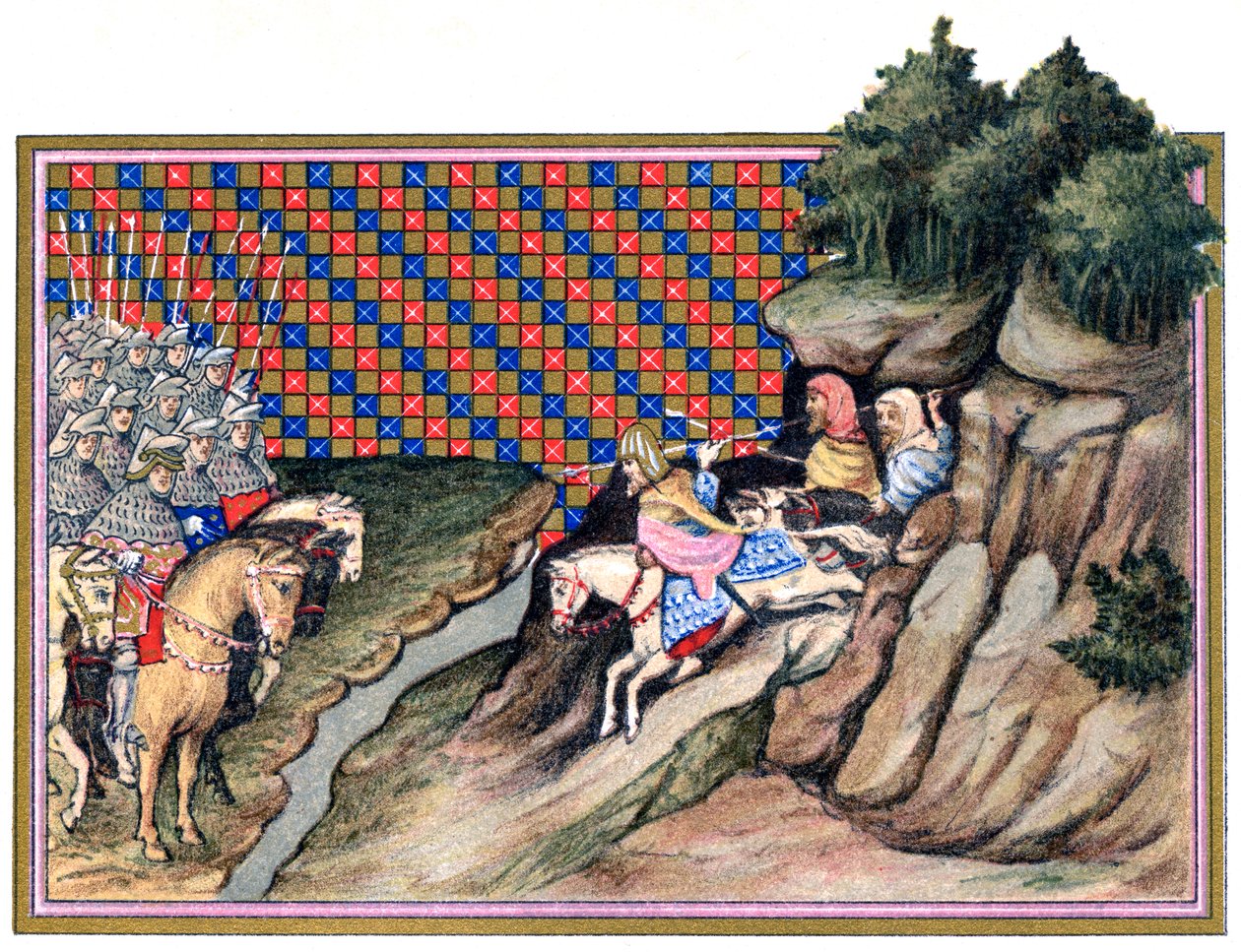 Conferenza del Conte di Gloucester e di un capo irlandese, campagna di Riccardo II in Irlanda, 1399 da Unbekannt