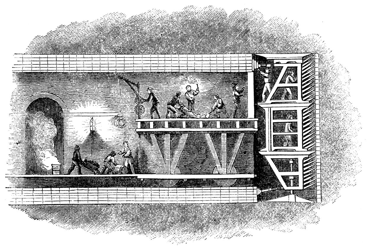 Costruzione del Tunnel del Tamigi, Londra, 1825-1843 da Unbekannt