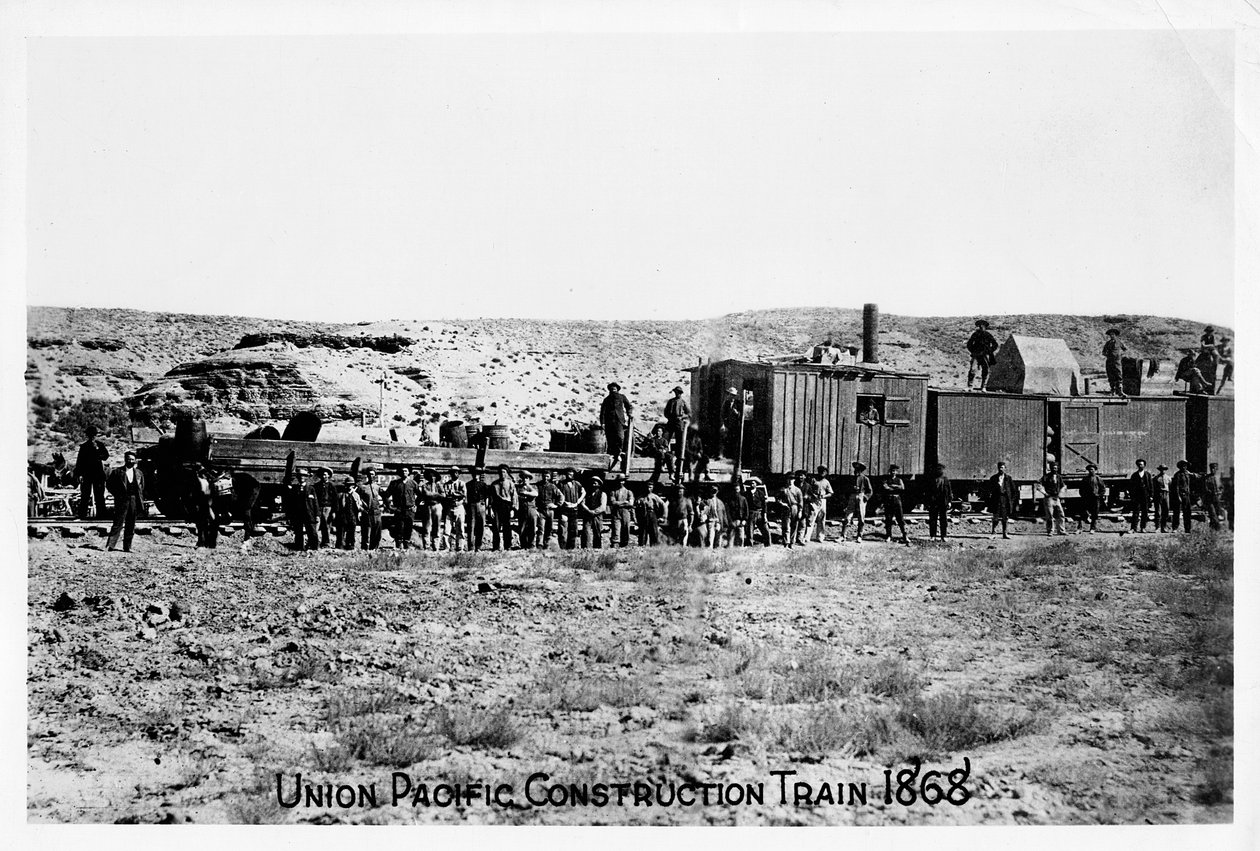 Treno di costruzione sulla Union Pacific Railroad, USA da Unbekannt