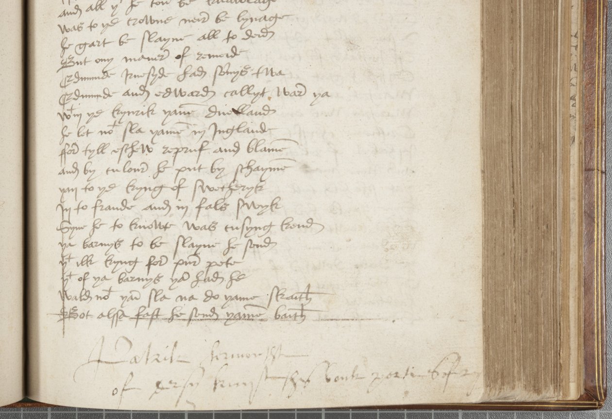 Copia della Cronaca di Andrew of Wyntoun, Fol 224 recto (dettaglio), c.1550 da Unbekannt