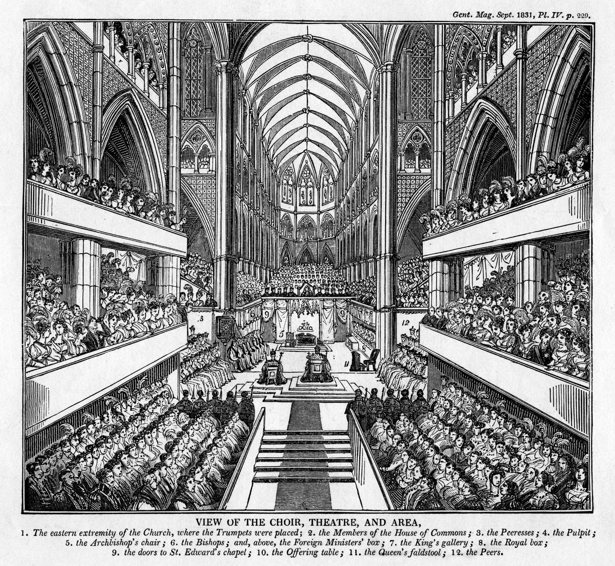 Incoronazione del re Guglielmo IV e della regina Adelaide, Abbazia di Westminster, Londra, 1831 da Unbekannt