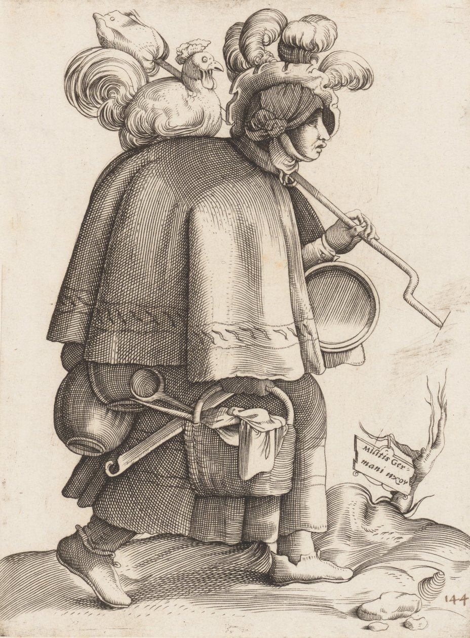 Tavola di costume: moglie di un guerriero dalla Germania, ca. 1558-70 da Unbekannt