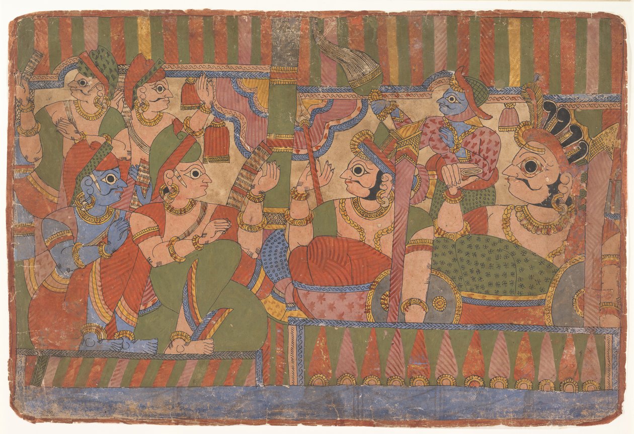 Consiglio degli Eroi...dal Mahabharata, ca. 1800 da Unbekannt