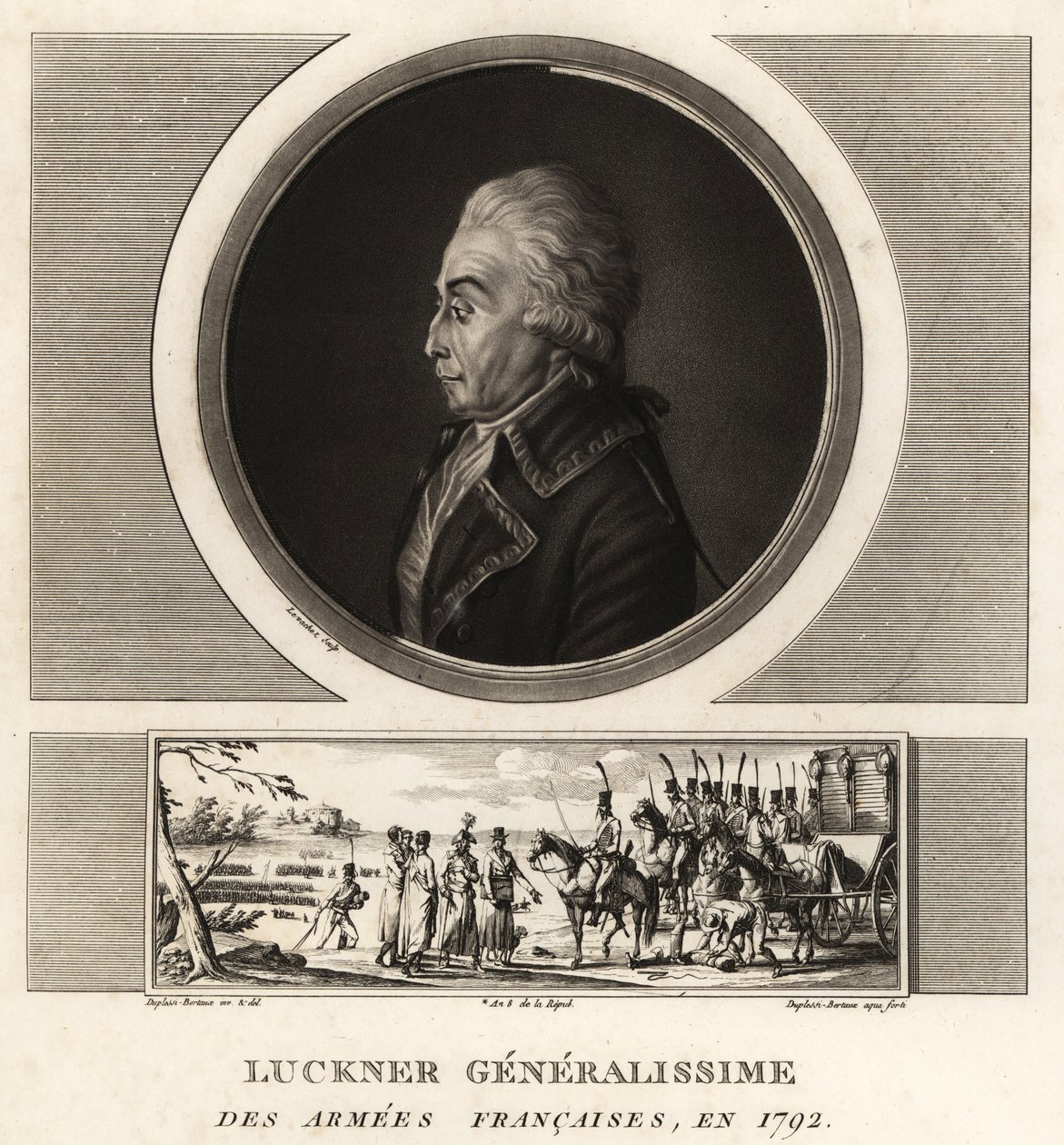 Conte Nicolas Luckner, generale della Rivoluzione Francese, Generalissimo delle Armate Francesi, giustiziato nel 1794 da Unbekannt