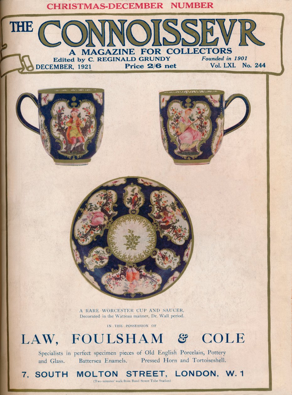 Copertina di The Connoisseur, dicembre 1921 da Unbekannt