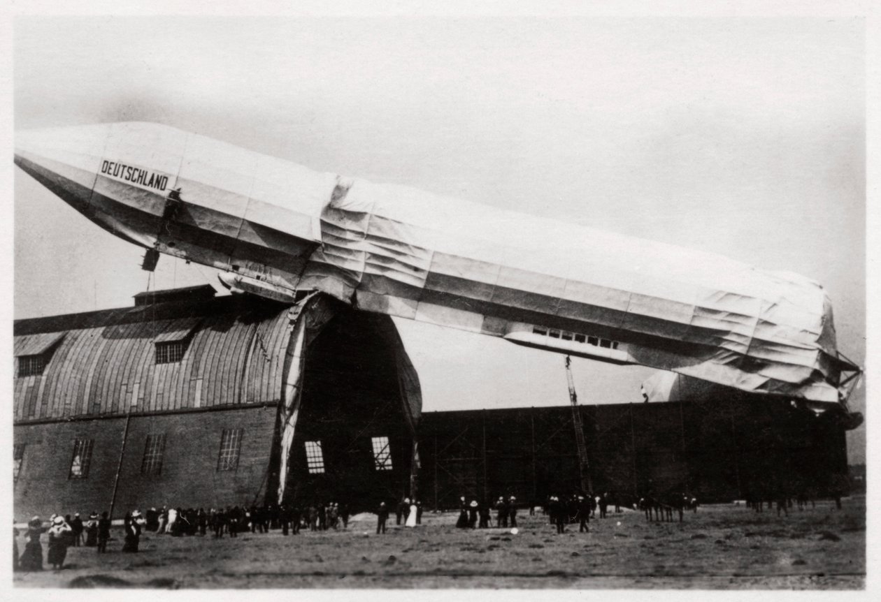 Zeppelin schiantato LZ 8 Deutschland II, Düsseldorf, Germania, 1911-1933 da Unbekannt