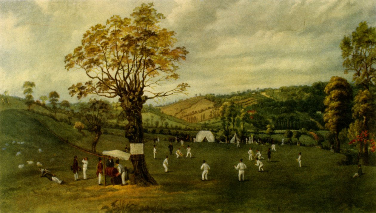 Partita di cricket tra Nottingham e Leicester, c.1829, 1947 da Unbekannt