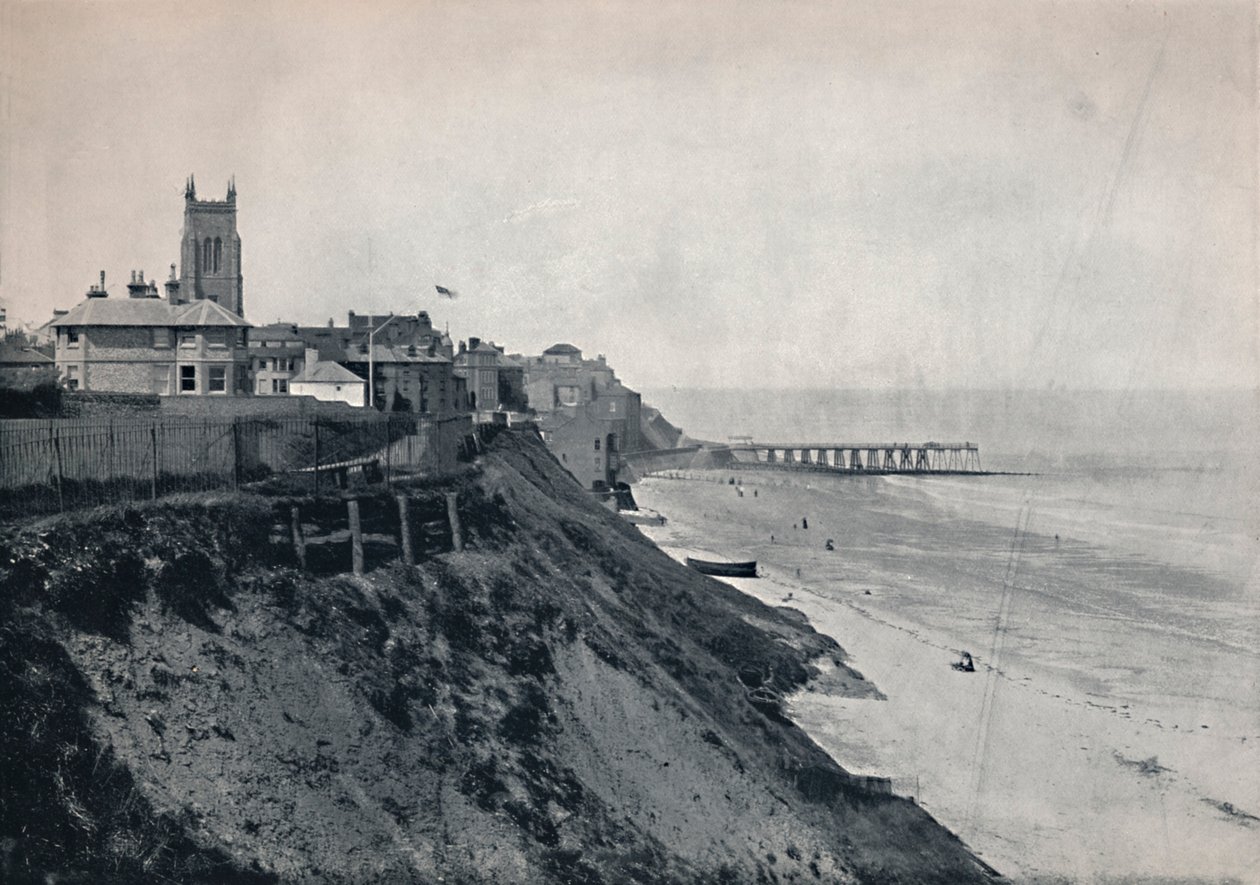 Cromer - Mostrando la chiesa sulle scogliere, 1895 da Unbekannt