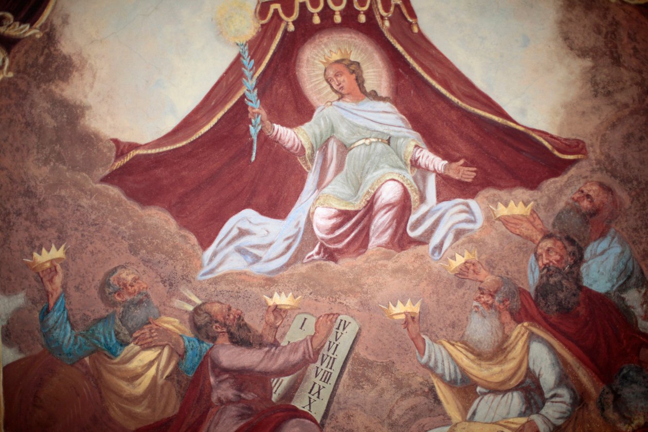 Maria incoronata, affresco nella chiesa di Loreto, Praga, Repubblica Ceca da Unbekannt