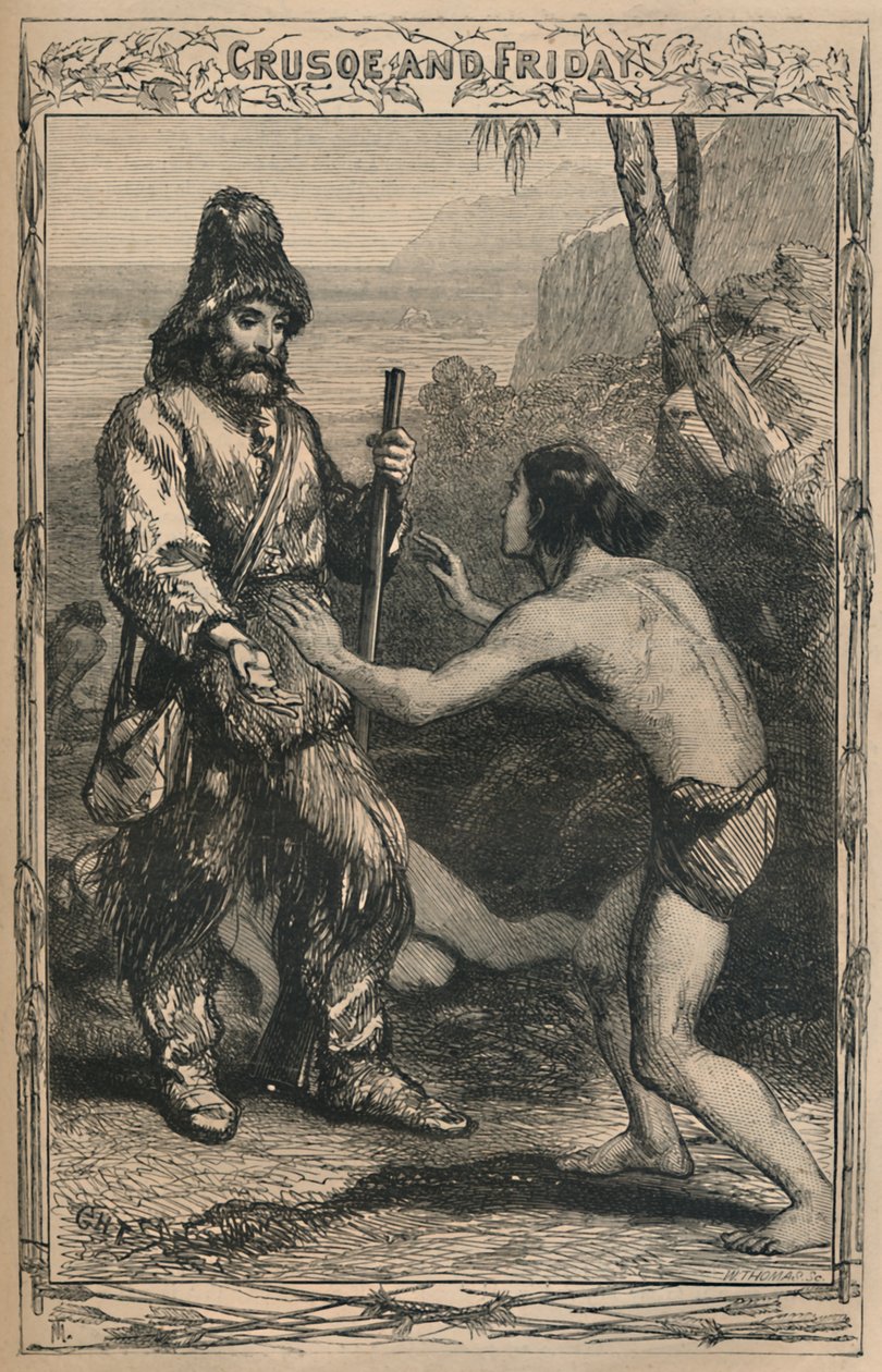 Crusoe e Venerdì, c1870 da Unbekannt