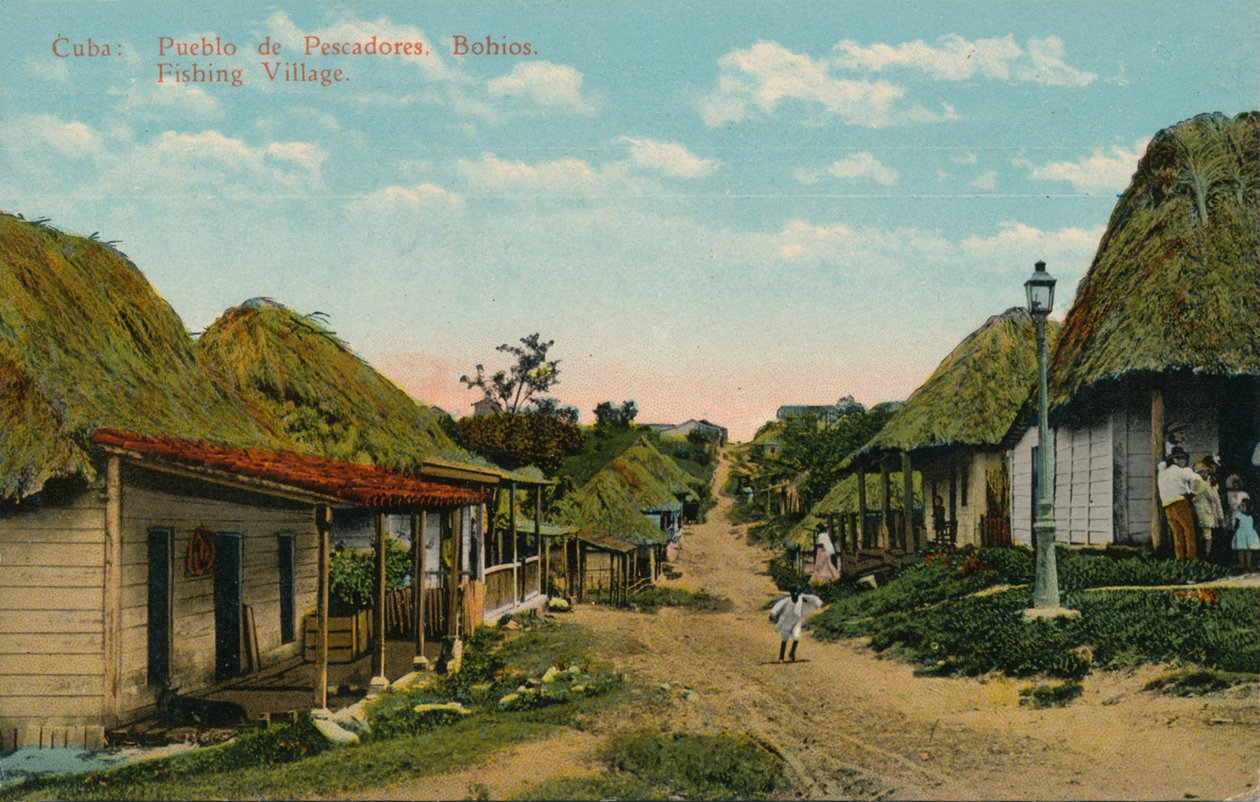 Cuba: Pueblo de Pescadores. Bohios. Villaggio di pescatori, 1919 da Unbekannt
