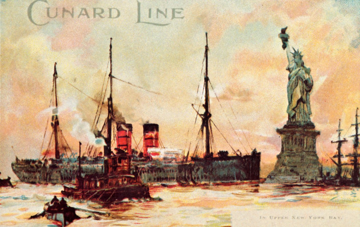 Cunard Line - Nella baia di Upper New York, c1900 da Unbekannt