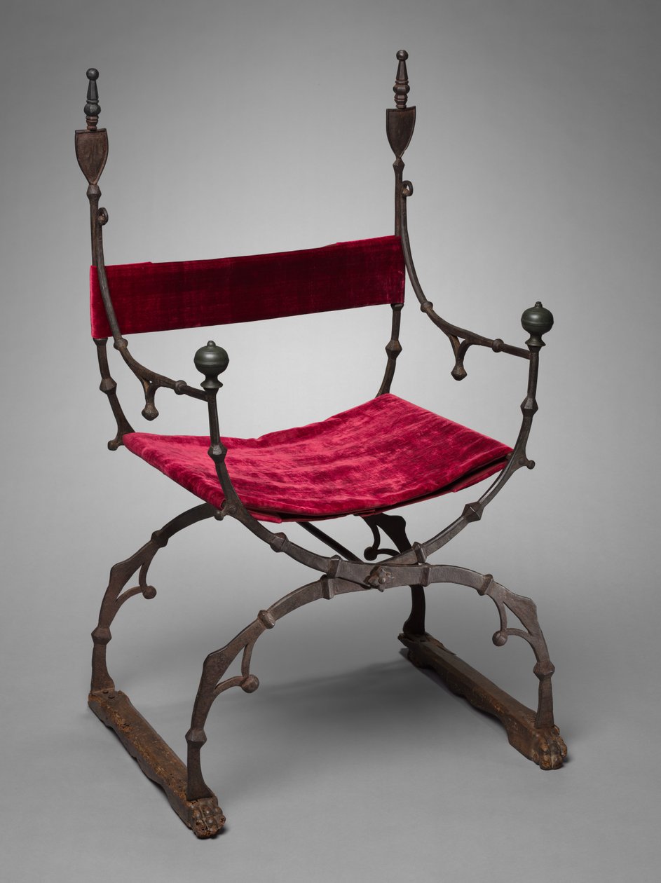 Sedia pieghevole curule, c. 1450-1500 da Unbekannt