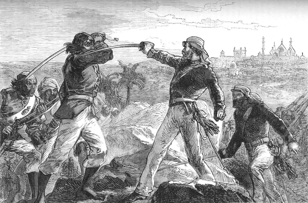 Daly e io sguainammo le spade e ci precipitammo sulle rocce, c. 1880 da Unbekannt