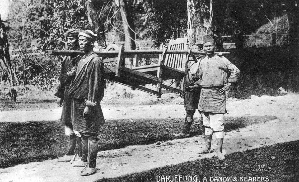 Dandy e portatori, Darjeeling, India, inizio 20° secolo da Unbekannt
