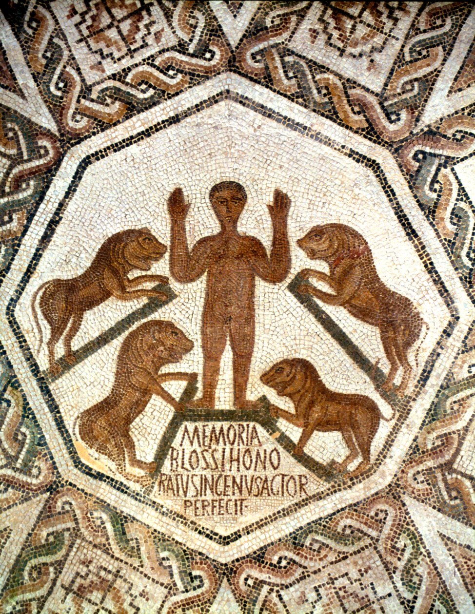 Daniele nella fossa dei leoni, mosaico romano, V secolo da Unbekannt