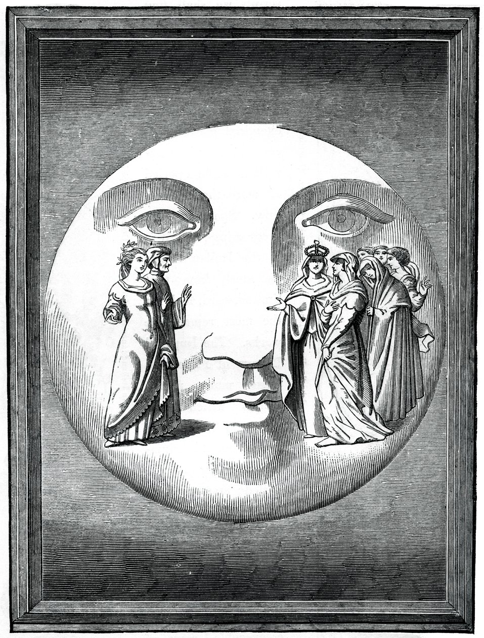 Dante e Beatrice trasportati sulla luna, XVI secolo 1870 da Unbekannt