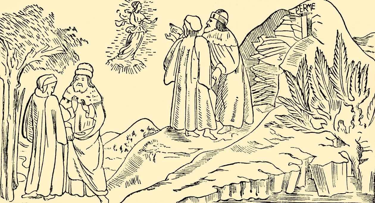 Dante in Purgatorio Vede La Visione di Beatrice, c1930 da Unbekannt