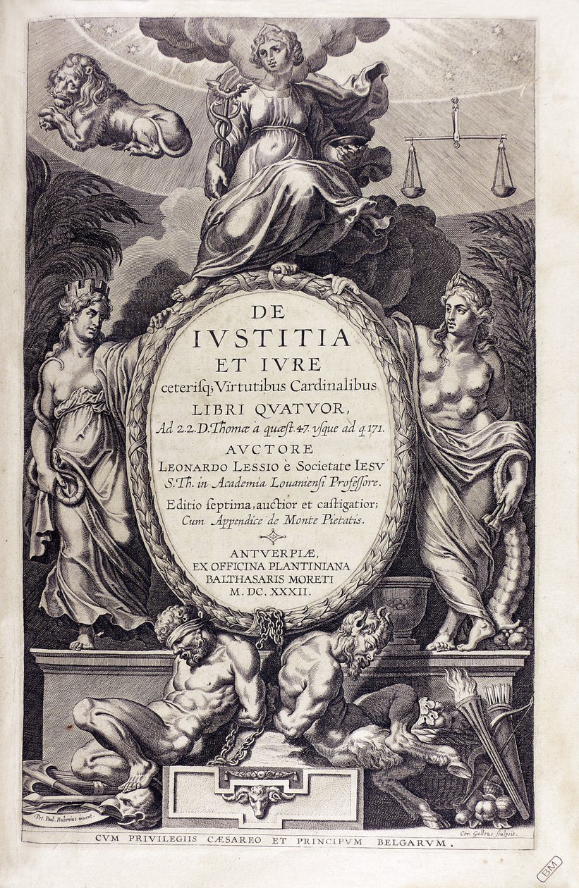 De iustitia et iure di Leonardus Lessius, 1632 da Unbekannt