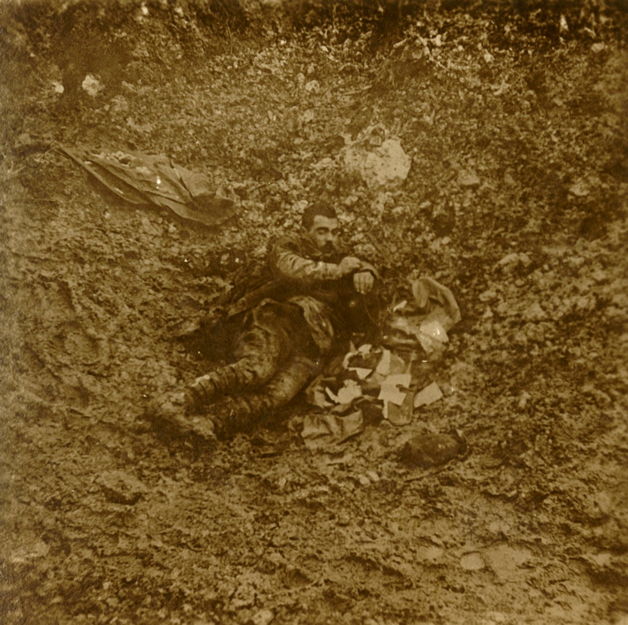 Soldato tedesco morto, Verdun, Francia settentrionale, c. 1914-1918 da Unbekannt