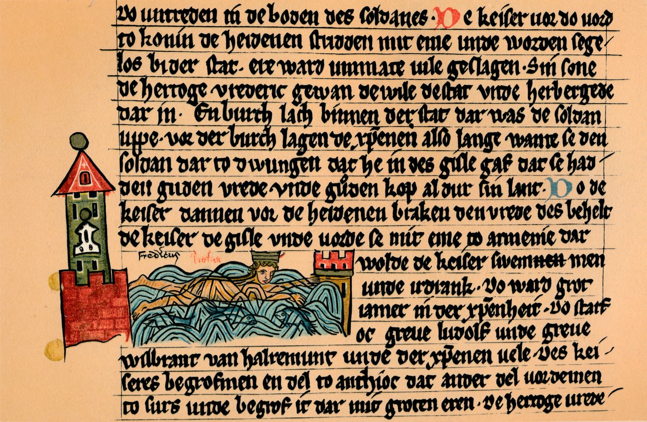 Morte di Federico Barbarossa, c1154, 1907 da Unbekannt