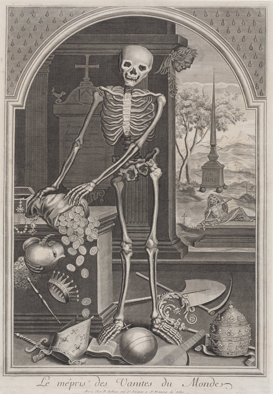 La morte con vanità mondane, 1700-1720 da Unbekannt