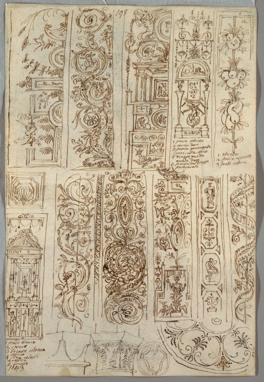 Studi Decorativi di Candelabri da Unbekannt